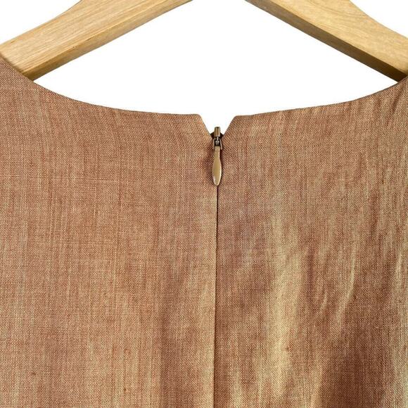 Ann Taylor Linen Sleeveless Sheath Dress with‎ Pockets in Tan, Size 6 - Picture 9 of 11
